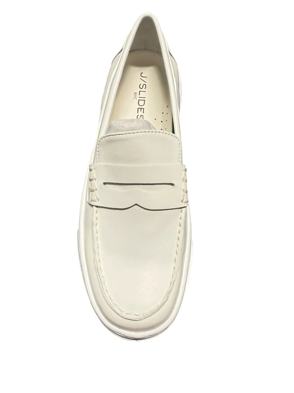 NWOT J/SLIDES Ava Sneaker White Leather Platform Loafer Size 7.5